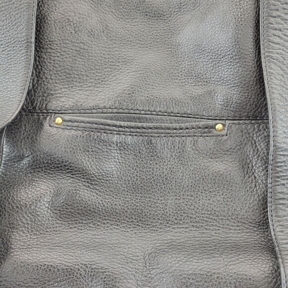 Michael Kors Black Leather Tote Bag Shoulder Bag Gold Tone Hardware 17x12x5.5 - Picture 9 of 14